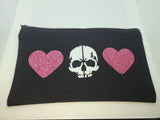 Skull and Hearts Zipper Bag (Pink)