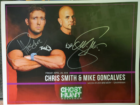 Autographed 8x10 Promotional April 2018 Moon River Brewery w/Chris & Mike