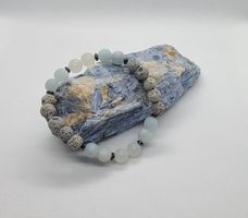 Moonstone, Aquamarine and Lava Bracelet