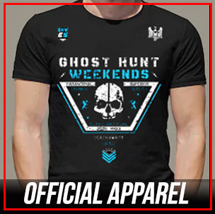 Official Ghost Hunt Weekends Apparel from Event Shirts and Hats