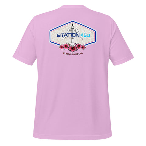Station 450 Cocoa Beach Tropical Rocket Logo Tee - LILAC