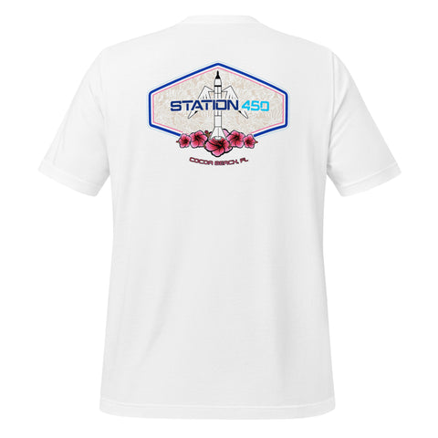 Station 450 Cocoa Beach Tropical Rocket Logo Tee - WHITE