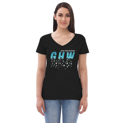 Women’s recycled V-neck Snowflake T-shirt