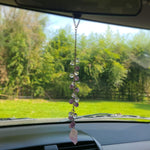 Car Charm Suncatcher- Amethyst and Clear Quartz