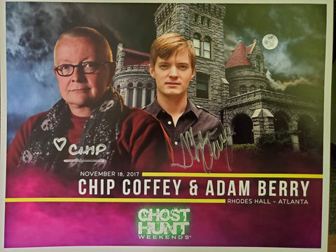 Autographed 8x10 Promotional 2017 Rhodes Hall Ghost Hunt with Chip Coffey & Adam Berry