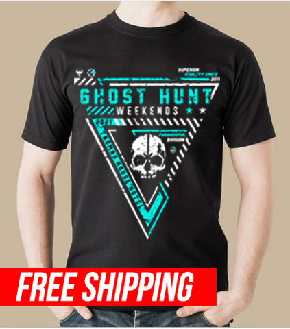The 2021 Official Thomas House Hotel Ghost Hunting event collectors T-Shirt in Teal. 