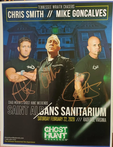 Autographed 8x10 Promotional 2020 Saint Albans Ghost Hunt w/Chris & Mike