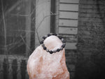 Silver Czech Crystals and Lava Stone Bracelet