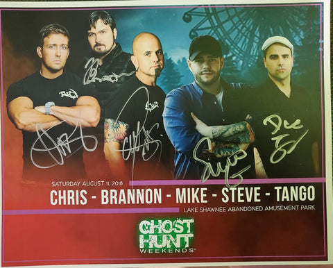 Autographed 8x10 Promotional 2018 Lake Shawnee Amusement Park w/Steve & Tango and TWC