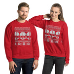 The Ghost Hunt Weekends Logo Skull Christmas Sweatshirt in Red with White Ink.